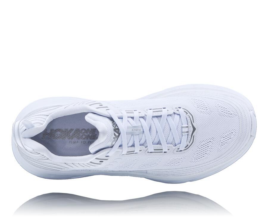 Running Shoes Mens - Hoka One One Bondi 6 - White - JUHPGFI-37